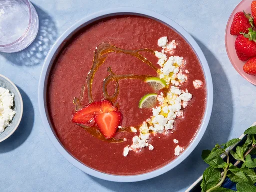 Fruity strawberry gazpacho