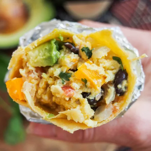 Vegetarian breakfast burrito