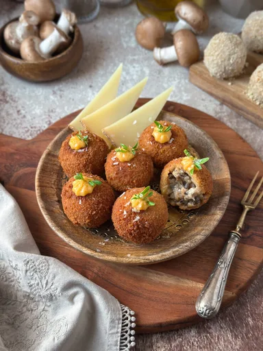 Croquetas cremosas de setas y queso