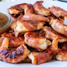 Prosciutto Wrapped Shrimp with Fig Sauce