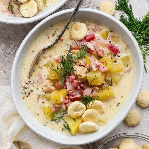 Sopa cremosa de almejas de Nueva Inglaterra