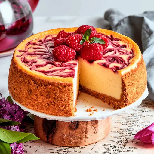 Raspberry Swirl Cheesecake