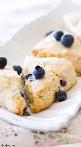 Blueberry Cream Cheese Scones with Vanilla Glaze