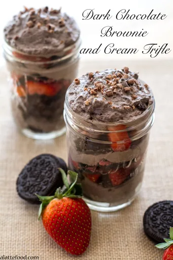 Dark Chocolate Brownie and Cream Trifle