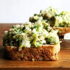 Smoked Trout and Avocado Salad Toasts