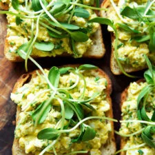 Avocado Egg Salad Toasts on Sourdough
