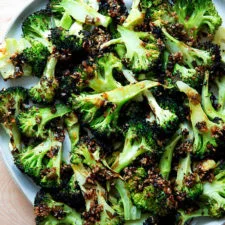 Broiled Broccoli with Spicy, Sesame-Scallion Sizzle