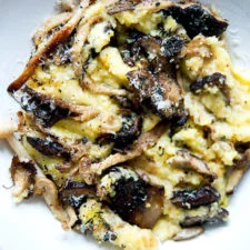 Roasted Mushroom Polenta Bake