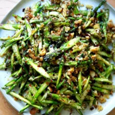 Raw Asparagus Salad with Walnuts & Parmesan