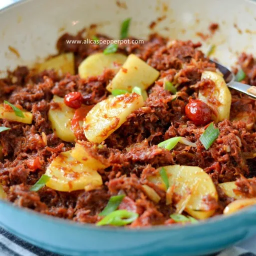 Carne de cordero en salmuera al estilo guyanés
