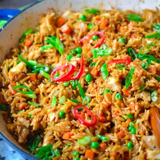 Leftover turkey or chicken fried rice
