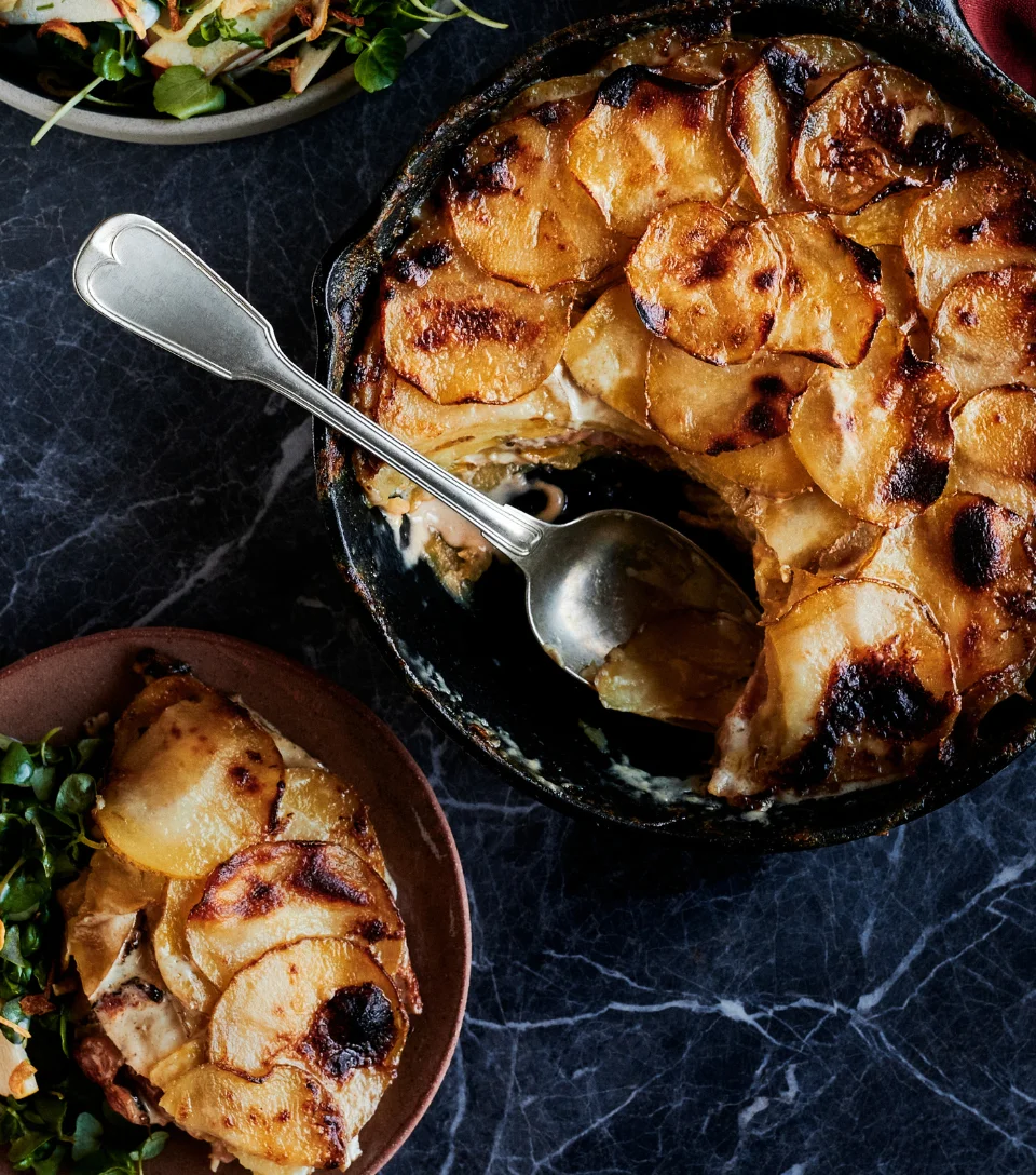 Potato and bacon gratin