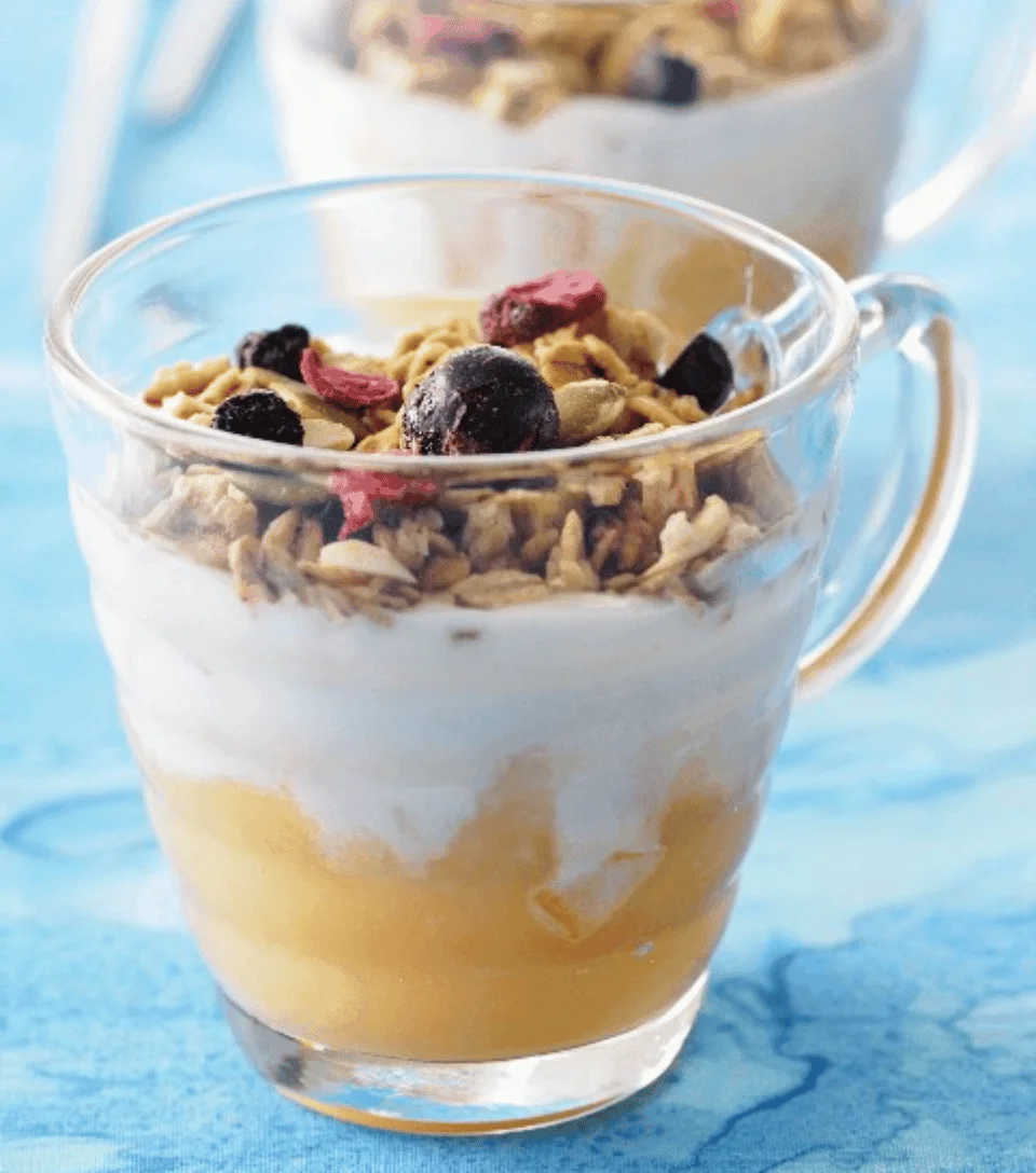 Verrines aux pommes et yogourt