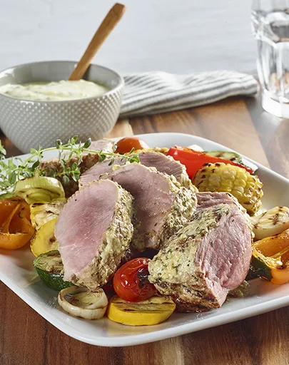 Filet de porc coco cari et huile de caméline
