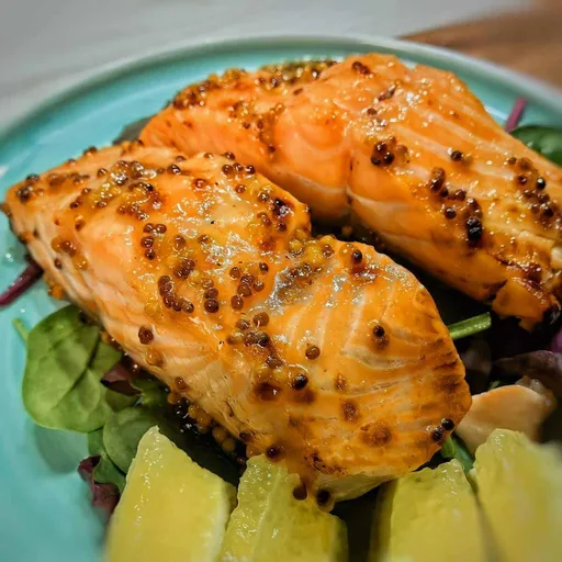 Air Fryer Honey Mustard Salmon