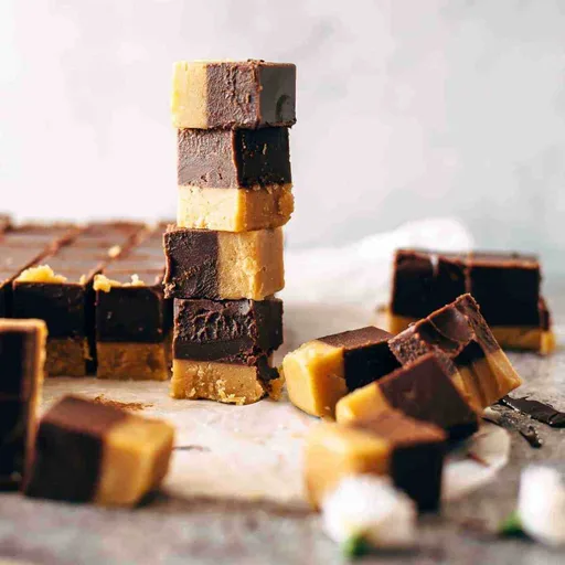 Fudge de crema de cacahuete y chocolate