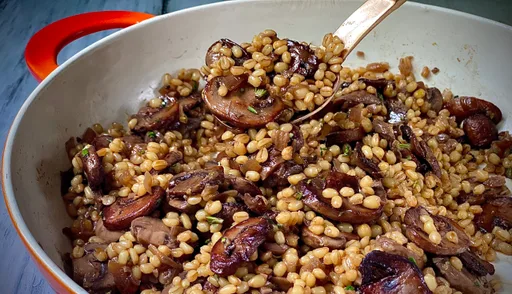 Mushroom Wheat Berry Pilaf