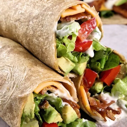 Wraps de aguacate, bacon y ranchera (Receta de BLT de aguacate)