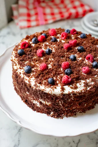 Tarta de chocolate con cobertura de queso crema