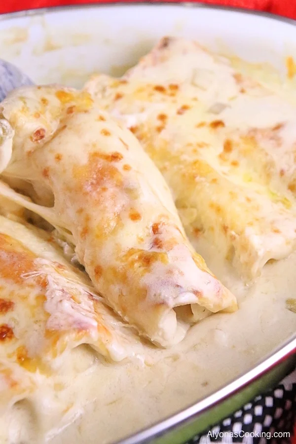 Receta de enchiladas blancas de pollo