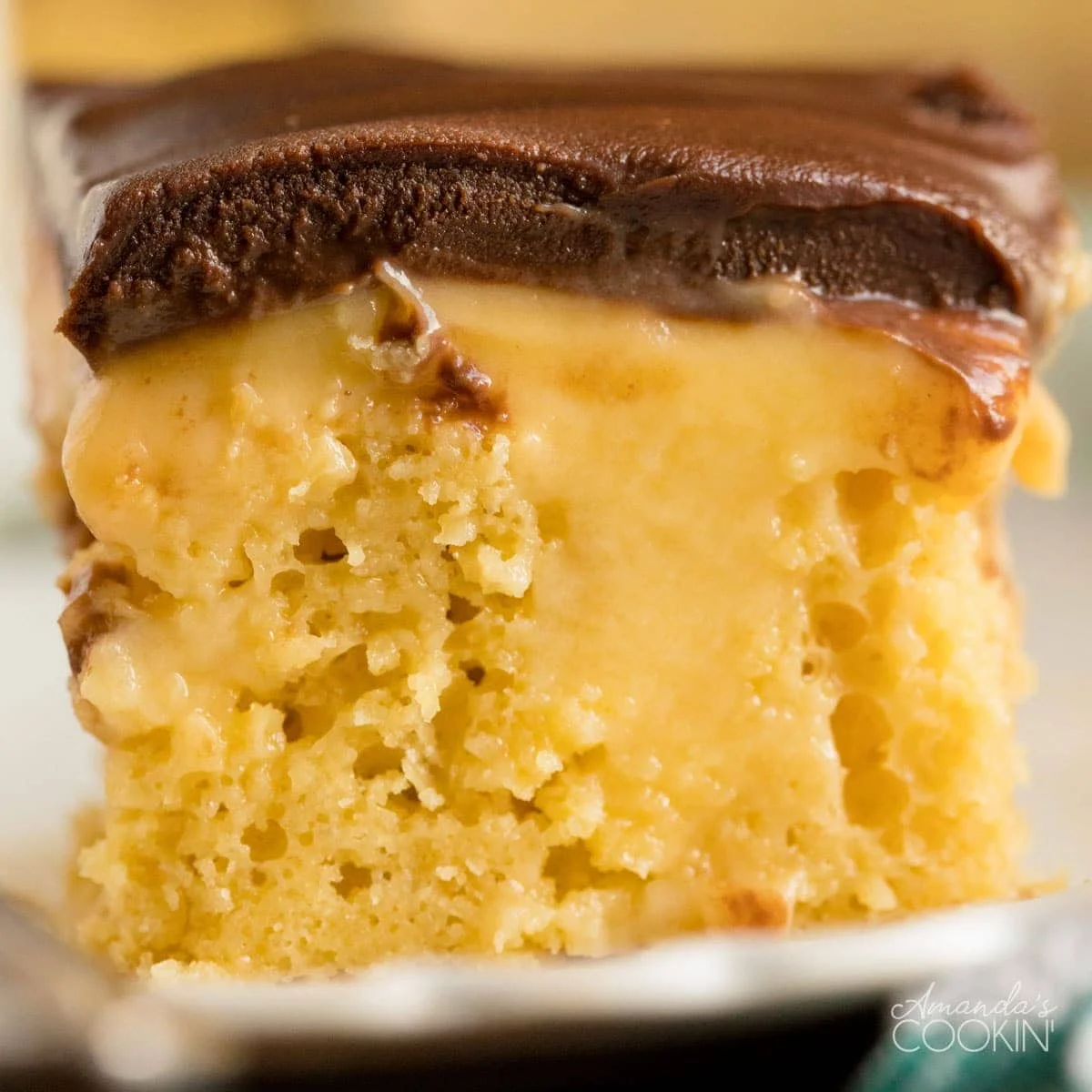 Boston Cream Poke Cake