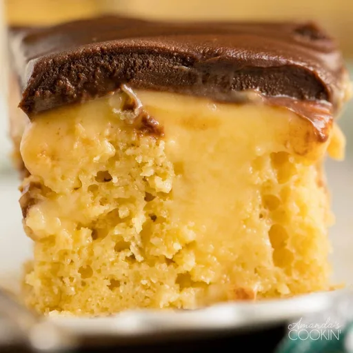 Boston Cream Poke Cake
