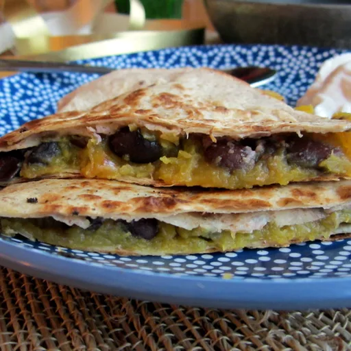 Quesadillas de Calabaza Bellota y Alubias Negras