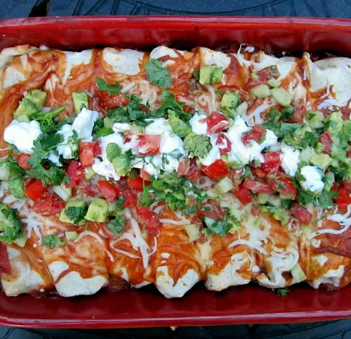 Black Bean Chicken Enchiladas with Spicy Avocado-Tomato Salsa