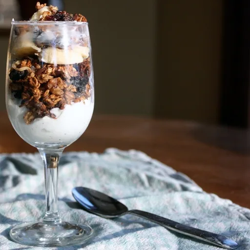 Parfaits Ligeros de Yogur con Granola y Arce