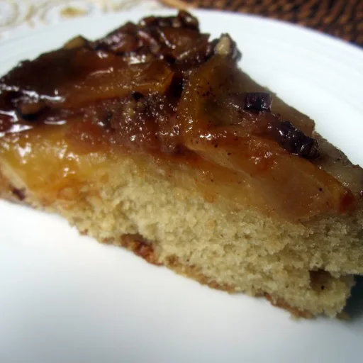 Upside-Down Salted Caramel Apple Pecan Cake