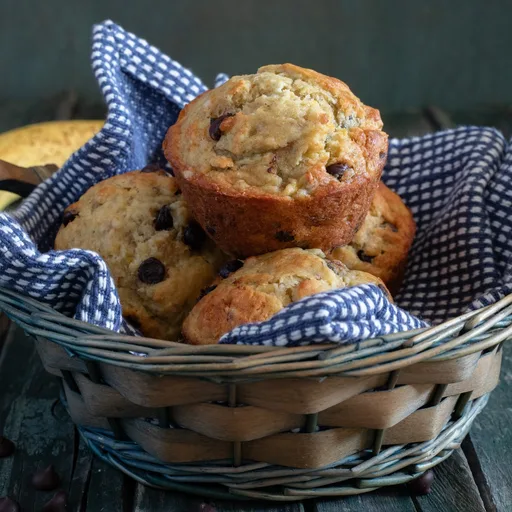 Muffins de Plátano y Pepitas de Chocolate