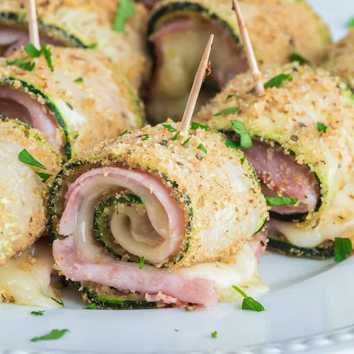 Rollitos de calabacín empanados al horno