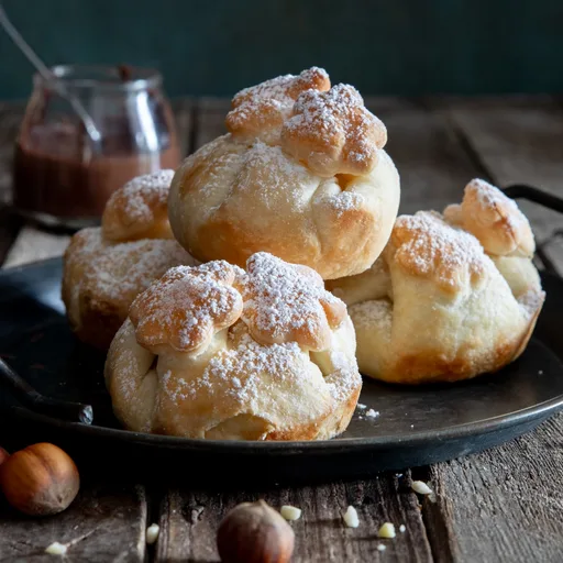 Bolas de hojaldre fáciles con Nutella