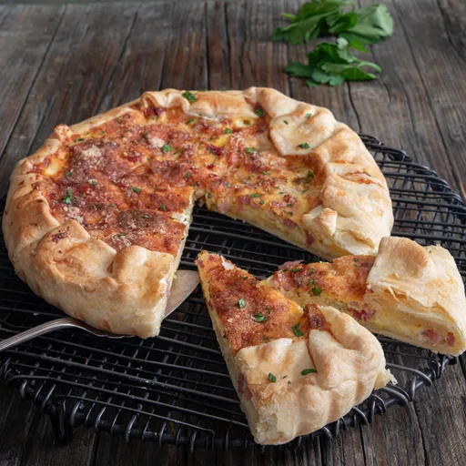 Pastel salado de jamón serrano y queso