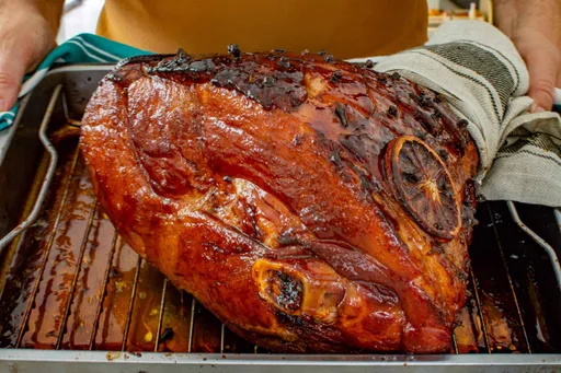 Jamón glaseado con sirope de arce y vainilla