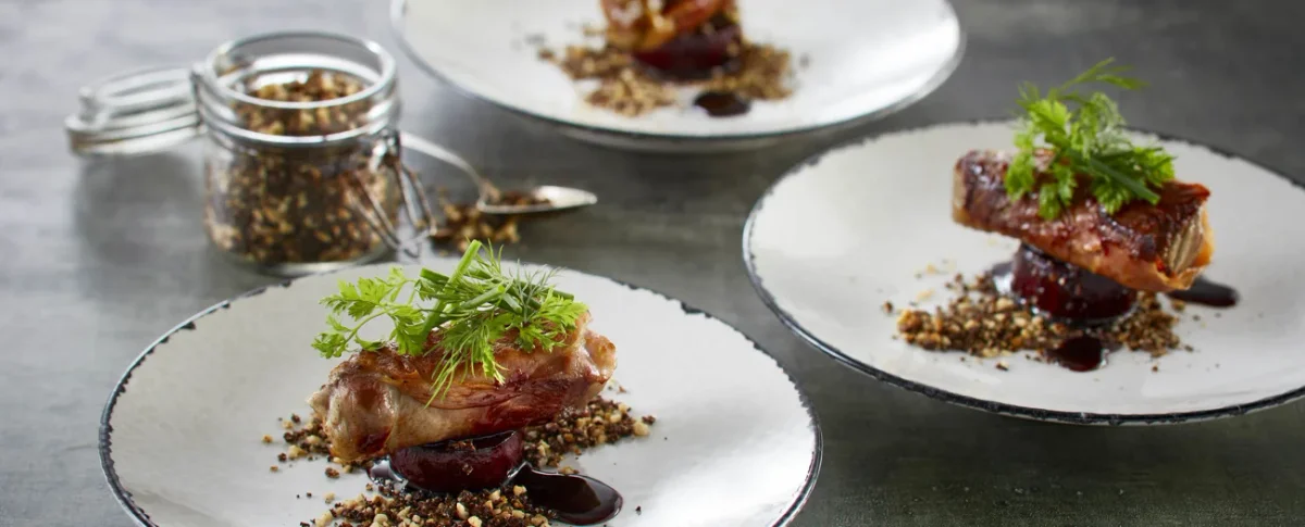 Gourmet tapas med okse og rødbede