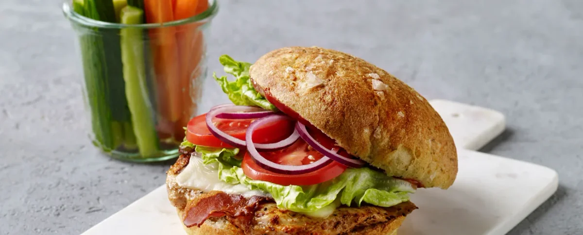 Chicken burger with cheese