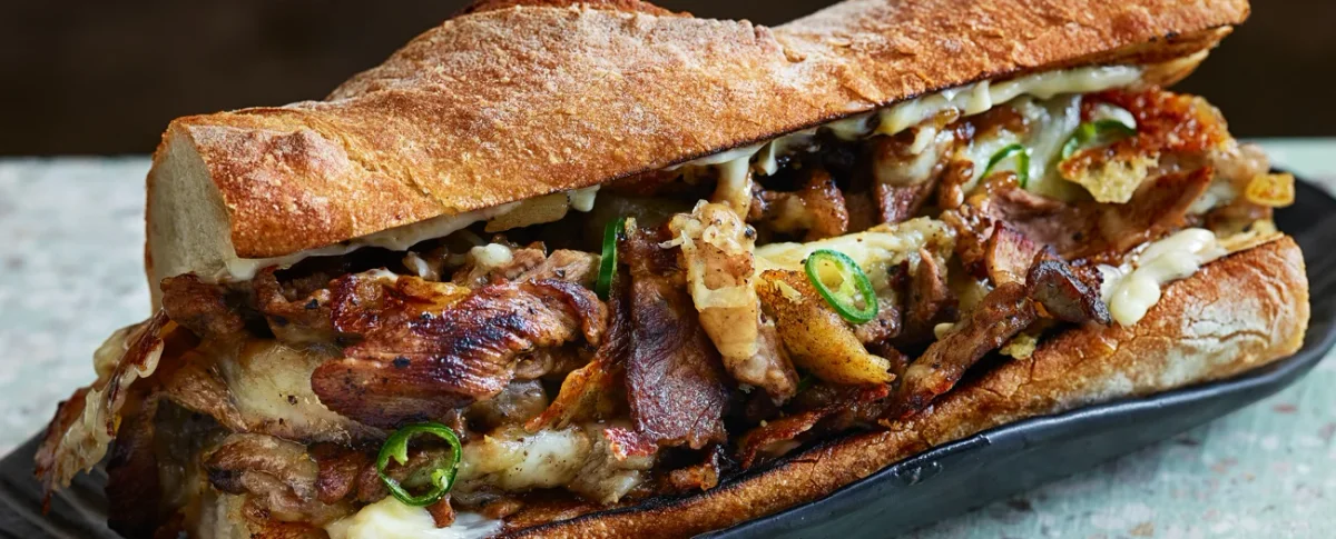 Philly cheese steak sandwich