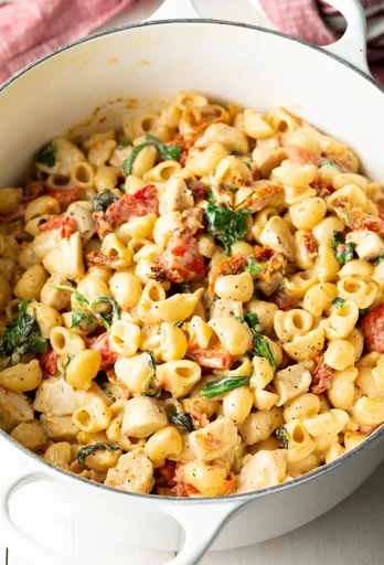Pasta con Pollo a la Toscana Cremosa