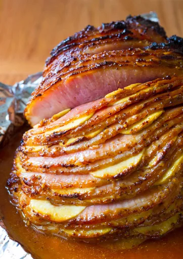 Receta de jamón al horno con manzanas