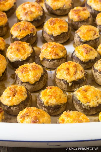 Champiñones rellenos de queso crema