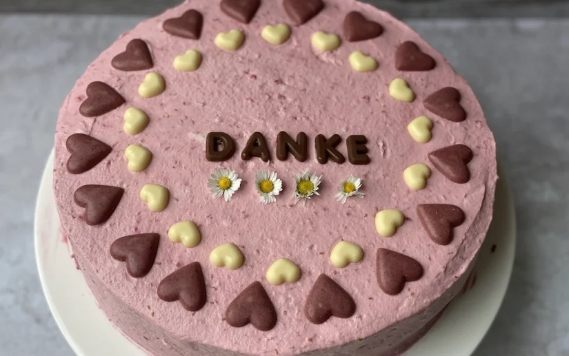 Raspberry and chocolate cake