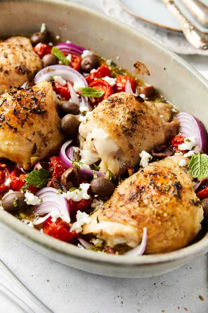 Oven-Baked Greek Chicken Thighs