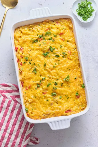 Caserola de espaguetis con pollo