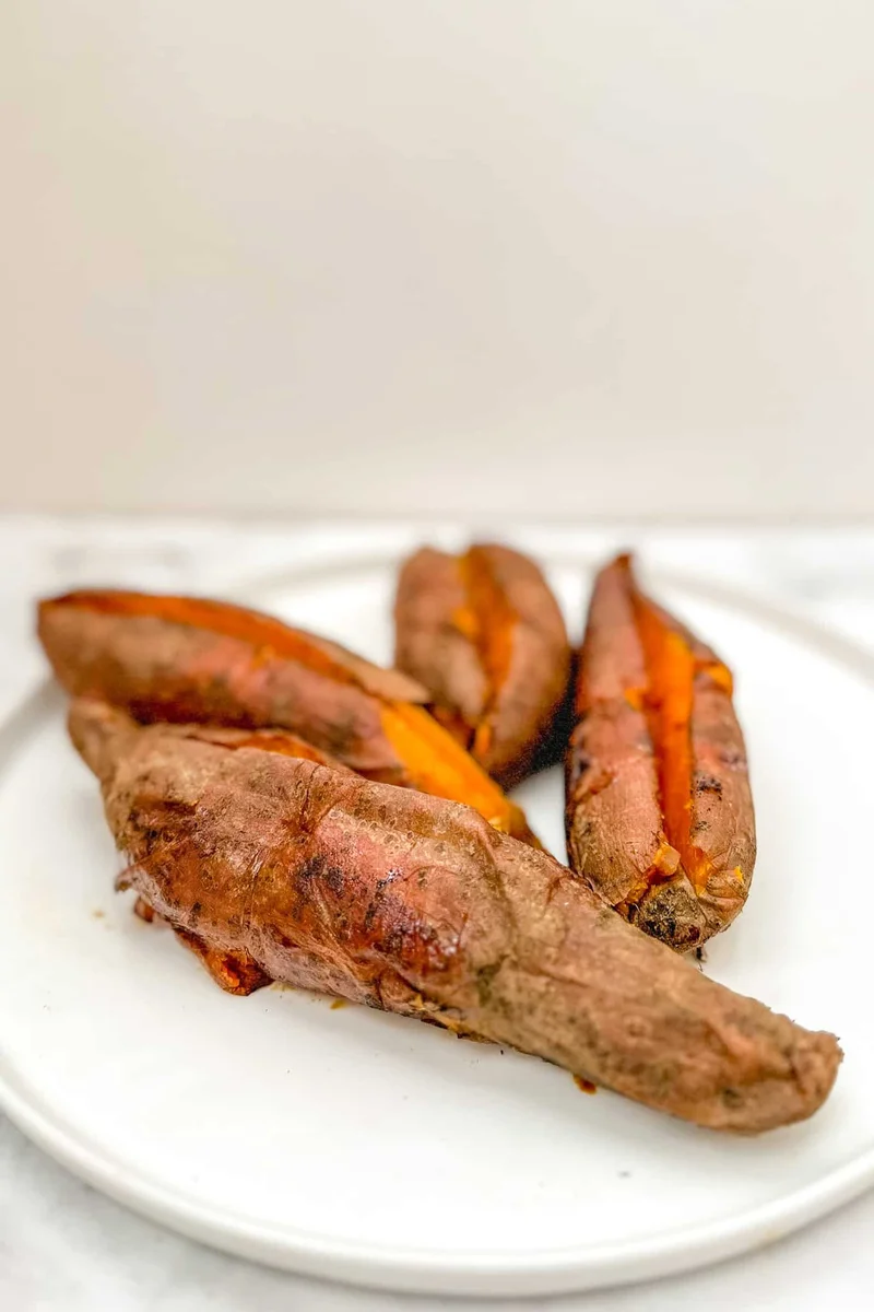 Microwaved Sweet Potato With Tuna Salad
