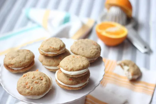 Carrot Cake Whoopie Pies with Orange Cream Cheese Filling