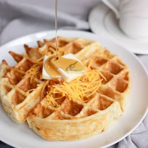 Cheddar Rosemary Savory Waffles