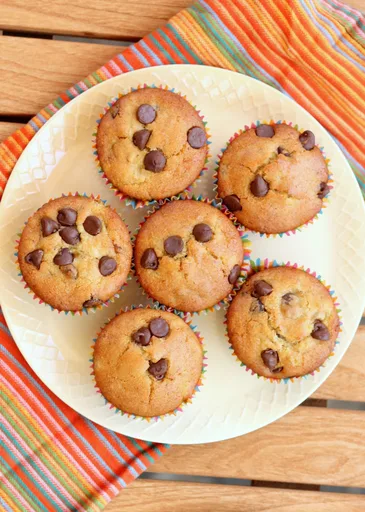 Muffins de plátano y pepitas de chocolate