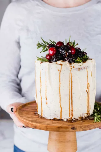 Brown Butter Cake with Berries and Cinnamon Honey