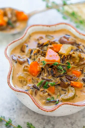 Creamy Mushroom Wild Rice Soup
